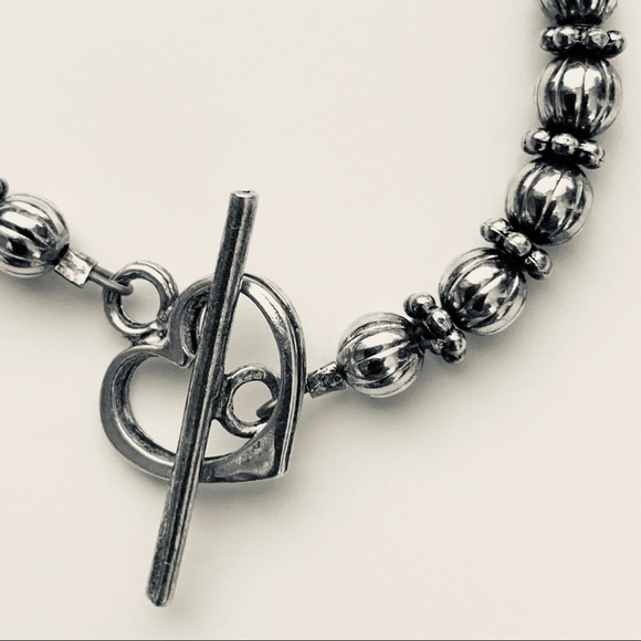 Jewelry - Bracelet heart silver tone, toggle heart clasp